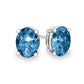 Sterling Silver Oval Cut Stud Earrings – Emerald, Sapphire, Blue Topaz