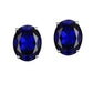 Sterling Silver Oval Cut Stud Earrings – Emerald, Sapphire, Blue Topaz