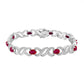 Genuine Ruby Gemstone And Diamond Accent Tennis Bracelet