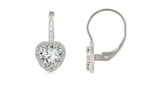 Emerald Cut Crystal Leverback Earrings