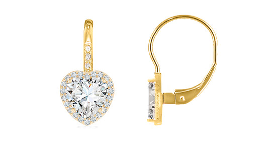 Emerald Cut Crystal Leverback Earrings
