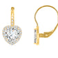 Emerald Cut Crystal Leverback Earrings