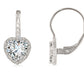 Emerald Cut Crystal Leverback Earrings