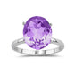 5.0 CTW Genuine Oval Cut Gemstone Ring in Sterling Silver