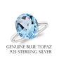 5.0 CTW Genuine Oval Cut Gemstone Ring in Sterling Silver