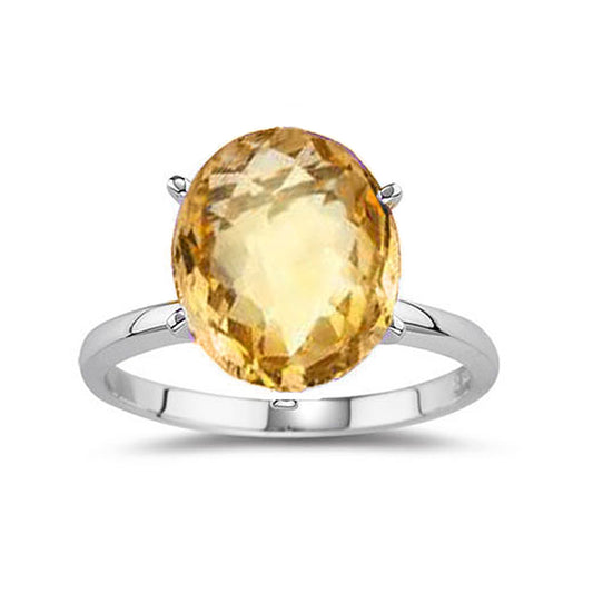 5.0 CTW Genuine Oval Cut Gemstone Ring in Sterling Silver