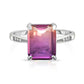 4.00 CTW Genuine Emerald Cut Ring in Sterling Silver