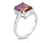 4.00 CTW Genuine Emerald Cut Ring in Sterling Silver
