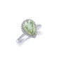 Genuine Gemstone Pear Cut Halo Sterling Silver Rings