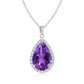 Genuine Pear-Cut Gemstone Sterling Silver Necklace