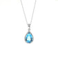 Genuine Pear-Cut Gemstone Sterling Silver Necklace