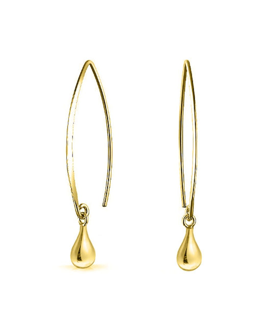 Italian Sterling Silver Threader Drop Earrings – Teardrop Charm