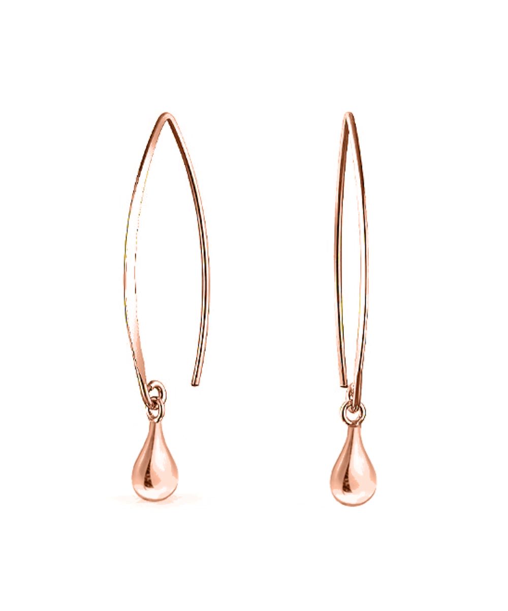 Italian Sterling Silver Threader Drop Earrings – Teardrop Charm