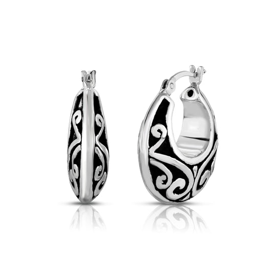 Handcrafted Sterling Silver Hoop Earrings
