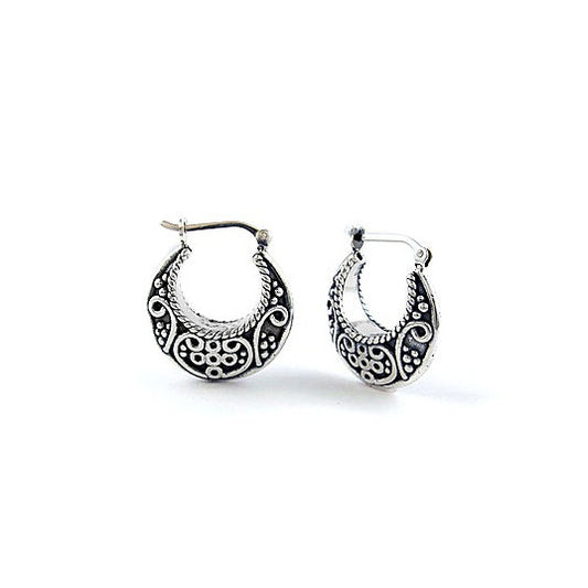 Sterling Silver Handcrafted Basket Hoops