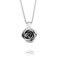 Sterling Silver Artisan Rose Flower Pendant Necklace