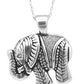 Italian Sterling Silver Artisan Elephant Necklace – Crystal Inlay