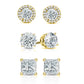 Set of 3 Sterling Silver Stud Earring Collection