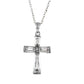 Sterling Silver Emerald Cut Cubic Zirconia Cross Necklace