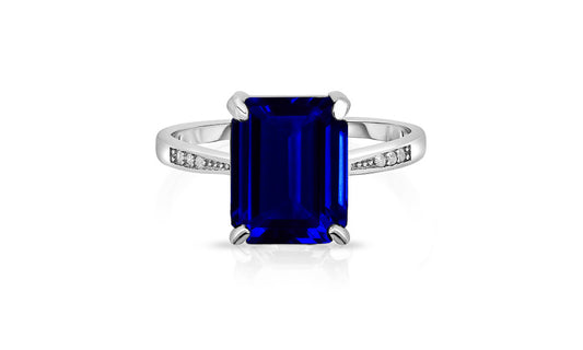 Sterling Silver 4.00 CTW Emerald Ring