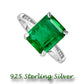 Sterling Silver 4.00 CTW Emerald Cut Lab-Created Gemstone Ring