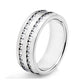 Unisex 2 Row Cubic Zirconia Stainless Steel Eternity Band