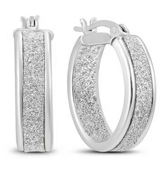 Sterling Silver Crystal French Lock Hoop Earrings – Gold or Silver