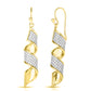 Italian Sterling Silver Pavé Spiral Drop Earrings
