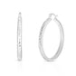 Sterling Silver Etched Diamond Cut Bangle Hoops