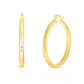Sterling Silver Etched Diamond Cut Bangle Hoops