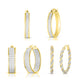 Sterling Silver Crystal Dust Hoop Earrings Set of 3 (Color Options Available)