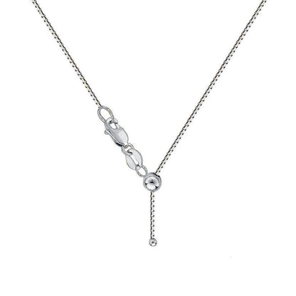Italian Sterling Silver Adjustable Box Chain Necklace