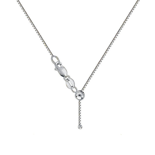 Italian Sterling Silver Adjustable Box Chain Necklace