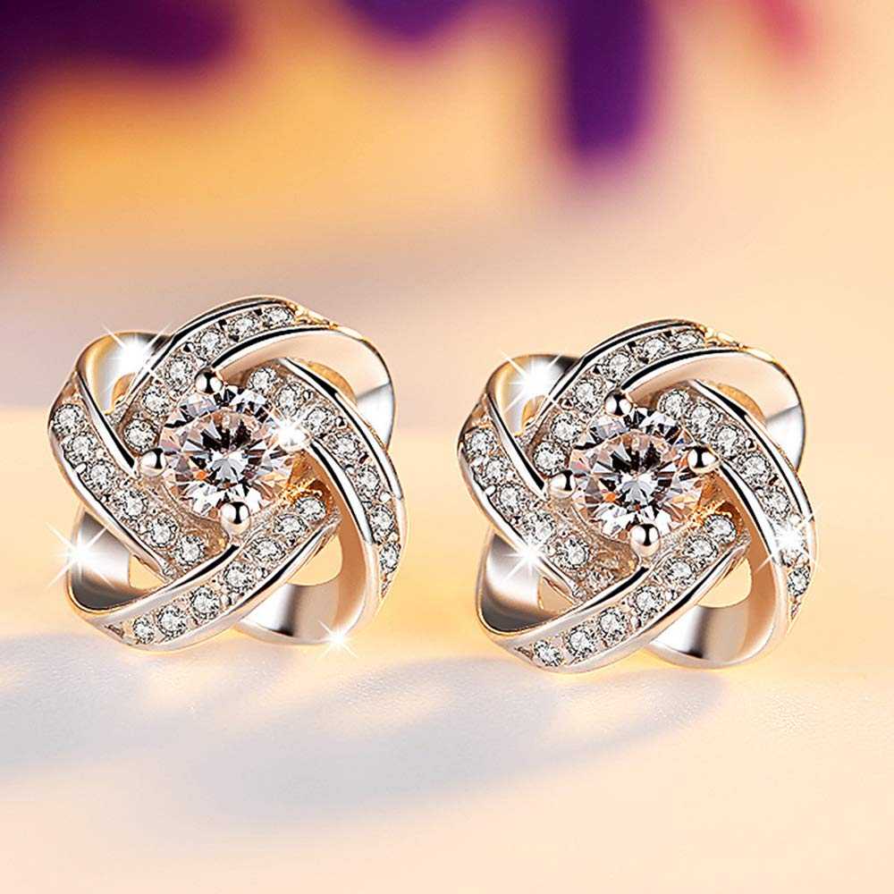 Love Knot Crystal Stud Earrings Made With Swarovski Elements