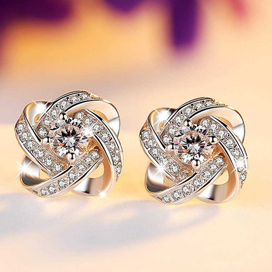 Love Knot Crystal Stud Earrings Made With Swarovski Elements