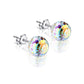 Aurora Borealis Swarovski Faceted Crystal Ball Studs