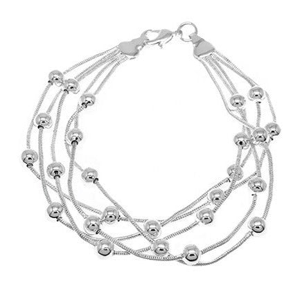 Multi Row Beaded Snake Chain Bracelet