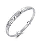 Engraved Inside Out Floral Adjustable Bangle
