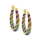 Spiral Hoop Earrings with Multicolor Crystals