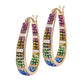 18K Gold-Plated Graduated Multicolor Crystal Hoop Earrings