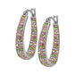 Graduated Crystal Hoop Earrings in 18K Gold Plating