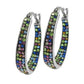 Graduated Crystal Hoop Earrings in 18K Gold Plating