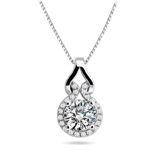 Fancy Crystal Halo Necklace – Made with Swarovski Elements