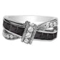 Criss-Cross Ring with Cubic Zirconia in Rhodium Plating