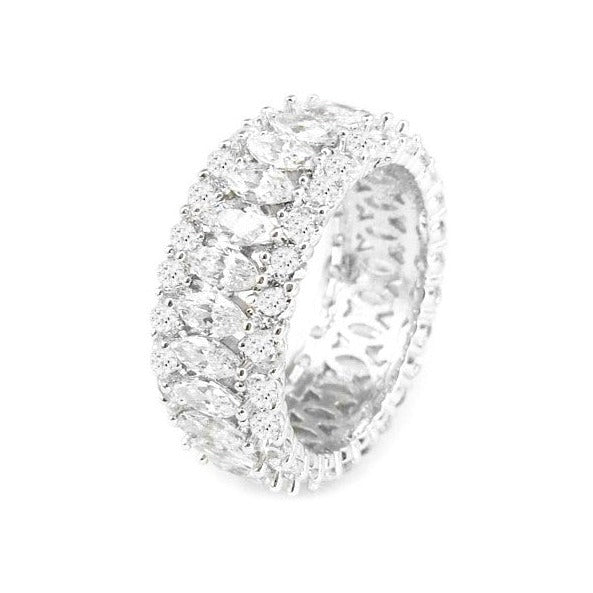 Marquise and Round Cut Cubic Zirconia Statement Ring