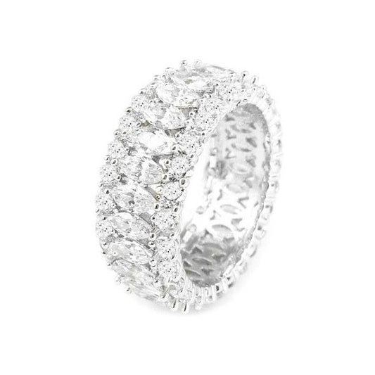 Marquise and Round Cut Cubic Zirconia Statement Ring