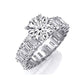 Solitaire Eternity Band Ring with Cubic Zirconia in Rhodium Plating