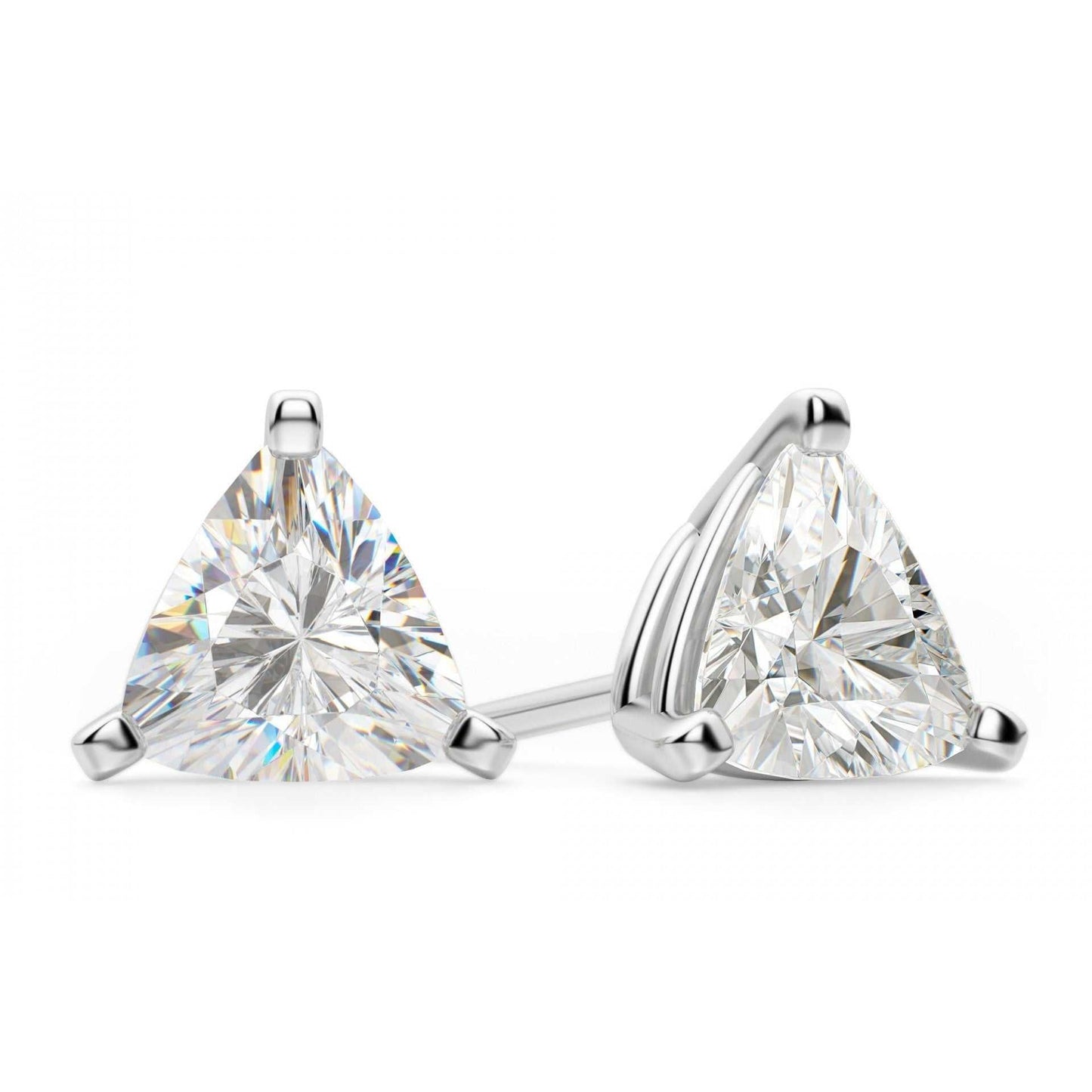 Sterling Silver Trillion Cut Crystal Studs — Made With Swarovski Elements