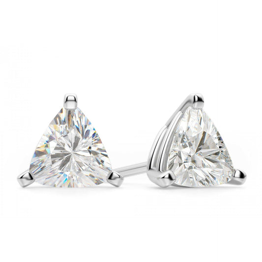Sterling Silver Trillion Cut Crystal Studs — Made With Swarovski Elements