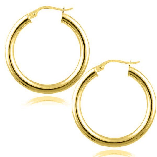 Sterling Silver Classic French Lock Hoop Earrings
